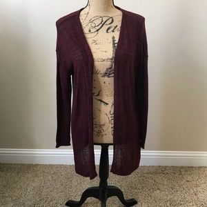 Burgundy Long Lightweight Cardigan Small